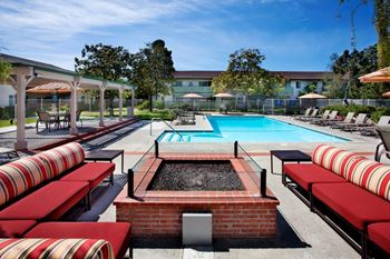 Pool side sitting areas